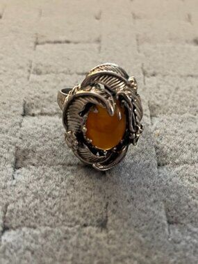 Vintage Sterling Silver Ring Sz 6 Handmade Gemstone Bob Stringer Y2K $250